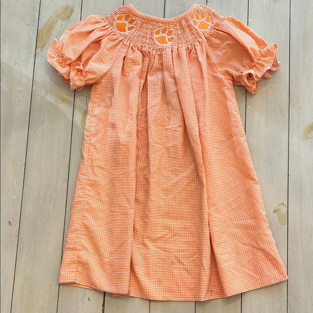 Clemson Tigers: Orange Checkered toddler Dress